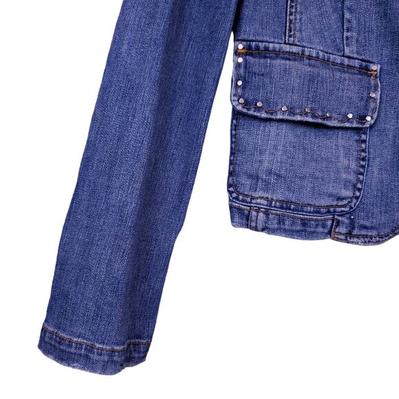 Vintage Tommy Hilfiger Women’s Denim Jacket Medium Blue Single Button Jean Coat - Picture 8 of 13